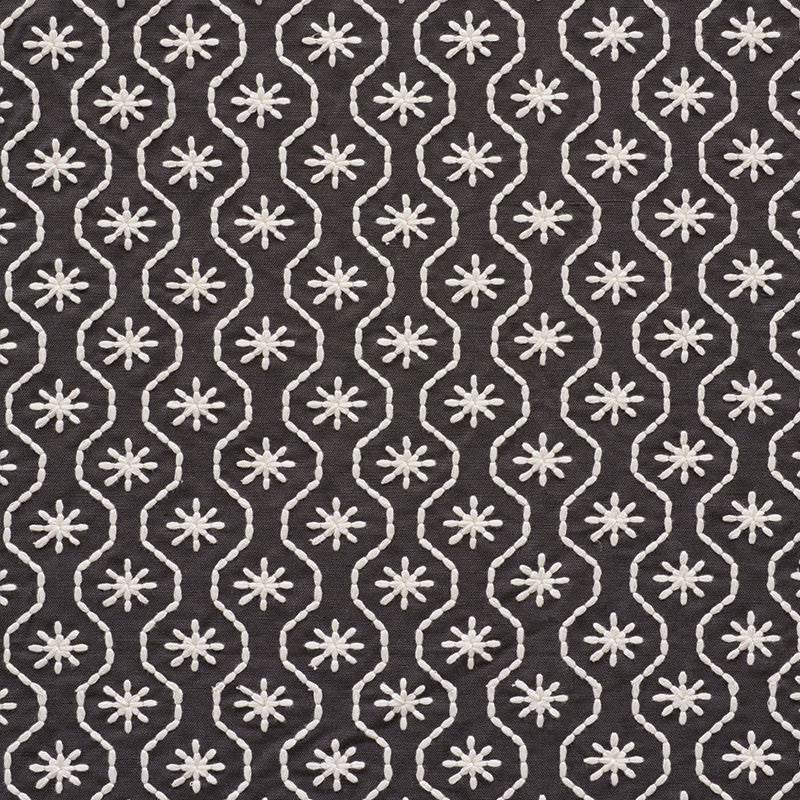 Gigi Embroidery Graphite 73493 by Schumacher Fabric Schumacher Fabric Gigi Embroidery Graphite 73493Fabric LINEN 44% INDIA </p><p>Repeat: H: HORZ. 2" (5CM) , V: VERT. 1 3/4" (4CM) 51 - Fabric Carolina -