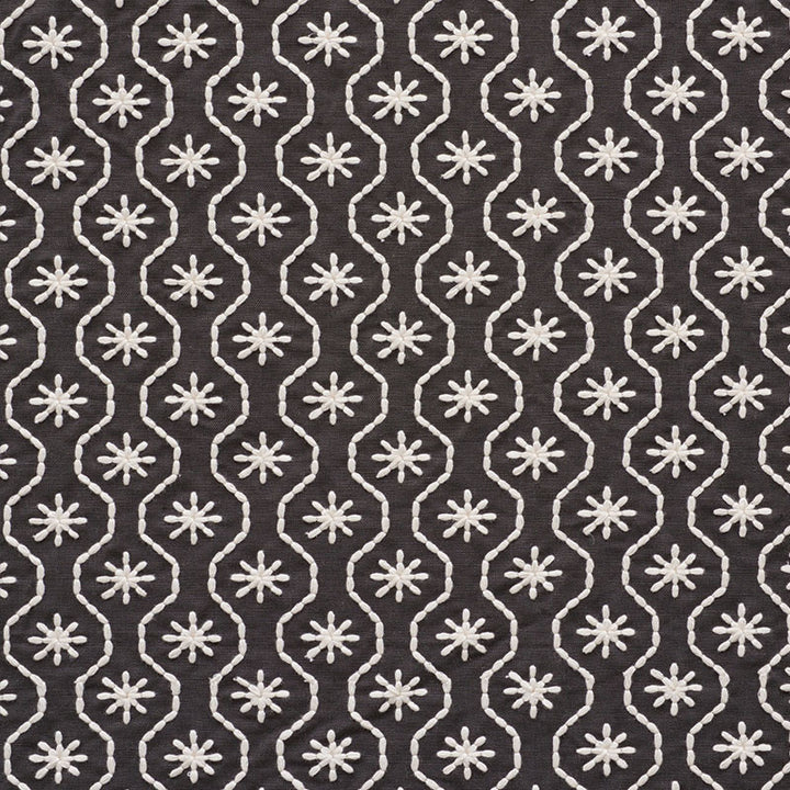 Gigi Embroidery Graphite 73493 by Schumacher Fabric Schumacher Fabric Gigi Embroidery Graphite 73493Fabric LINEN 44% INDIA </p><p>Repeat: H: HORZ. 2" (5CM) , V: VERT. 1 3/4" (4CM) 51 - Fabric Carolina -
