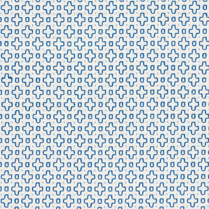 Scout Embroidery Blue 73560 by Schumacher Designer Fabric