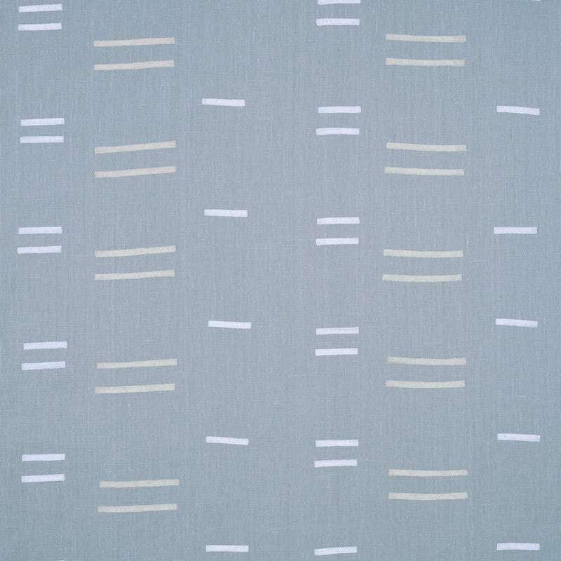 Oaxaca Steel 74001 by Schumacher Designer Fabric CAROLINE Z HURLEY LINEN 100% UNITED STATES OF AMERICA </p><p>Repeat: Horizontal: 18" (45Cm) and Vertical: 18" (45Cm) 54 - Swanky Fabrics -