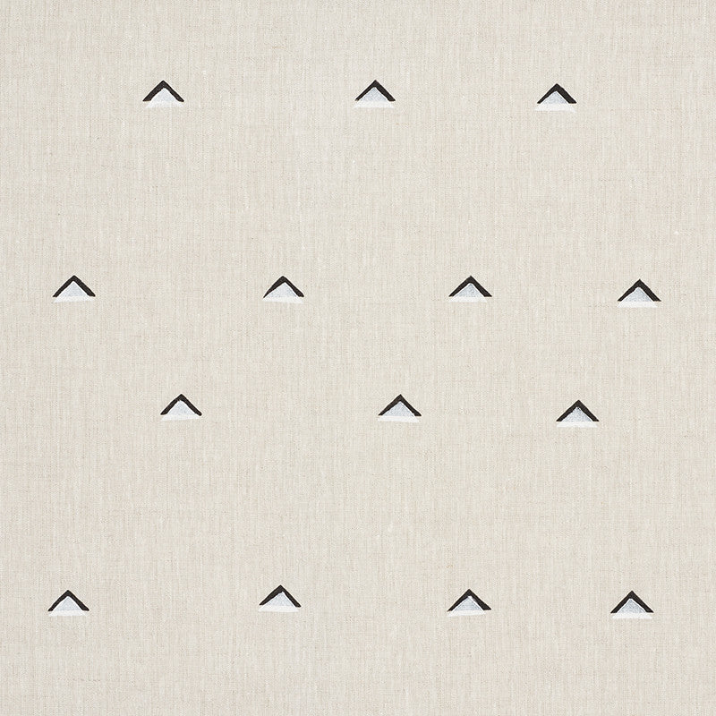 Overlapping Triangles Black & White 74020 by Schumacher Designer Fabric Caroline-Z-Hurley 100% Linen - Horizontal: 18 and Vertical: 18 54 - Swanky Fabrics -