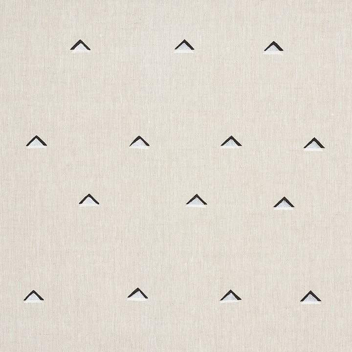 Overlapping Triangles Black & White 74020 by Schumacher Designer Fabric Caroline-Z-Hurley 100% Linen - Horizontal: 18 and Vertical: 18 54 - Swanky Fabrics -