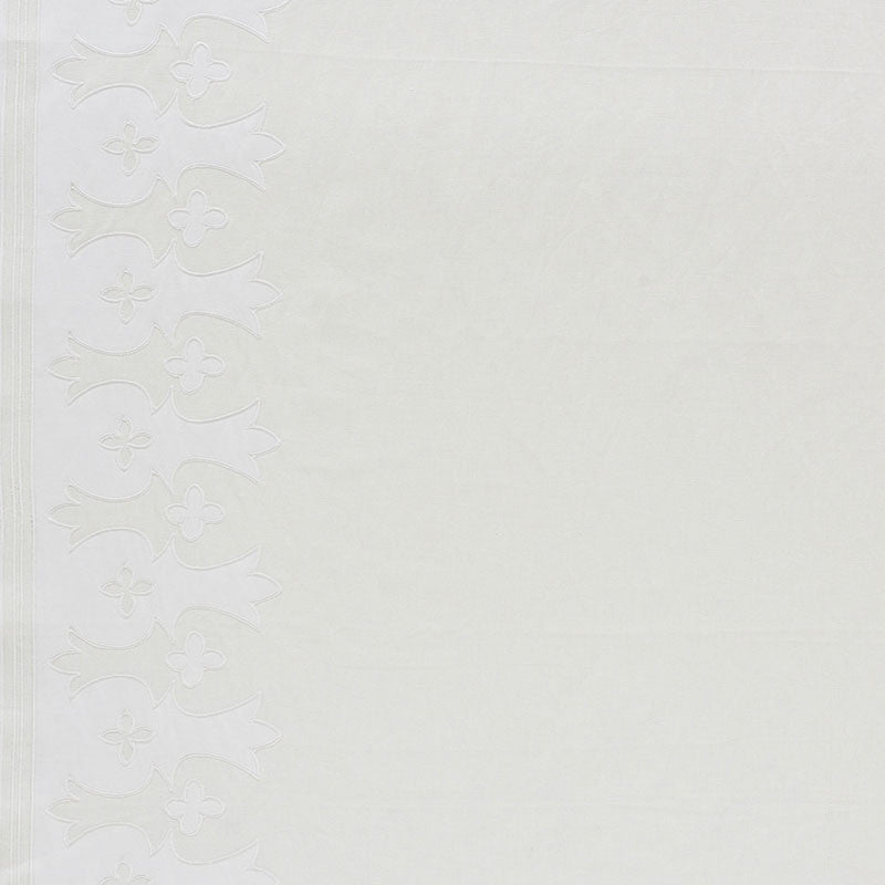Bergama White & Ivory 74180 by Schumacher Designer Fabric OTTOMAN CHIC LINEN 50% COTTON 45% INDIA MARTINDALE 15,000 </p><p>Repeat: Horizontal: 52 3/4" (134CM) and Vertical: 5" (13CM) 52.75 - Swanky Fabrics -