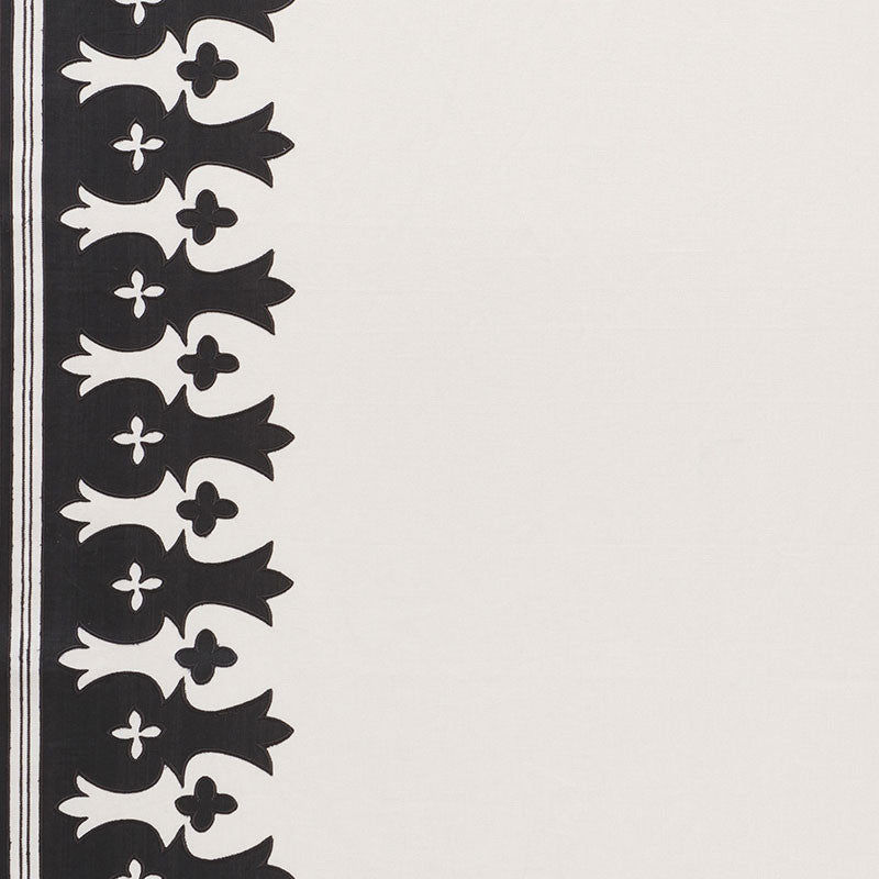 Bergama Carbon & Ivory 74181 by Schumacher Fabric Schumacher Fabric Bergama Carbon & Ivory 74181Fabric LINEN 50% INDIA </p><p>Repeat: H: HORZ. 52 3/4" (134CM) , V: VERT. 5" (13CM) 52.75 - Fabric Carolina -