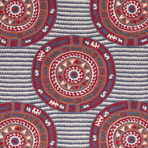 Corfu Navy Multi 74470 by Schumacher Designer Fabric