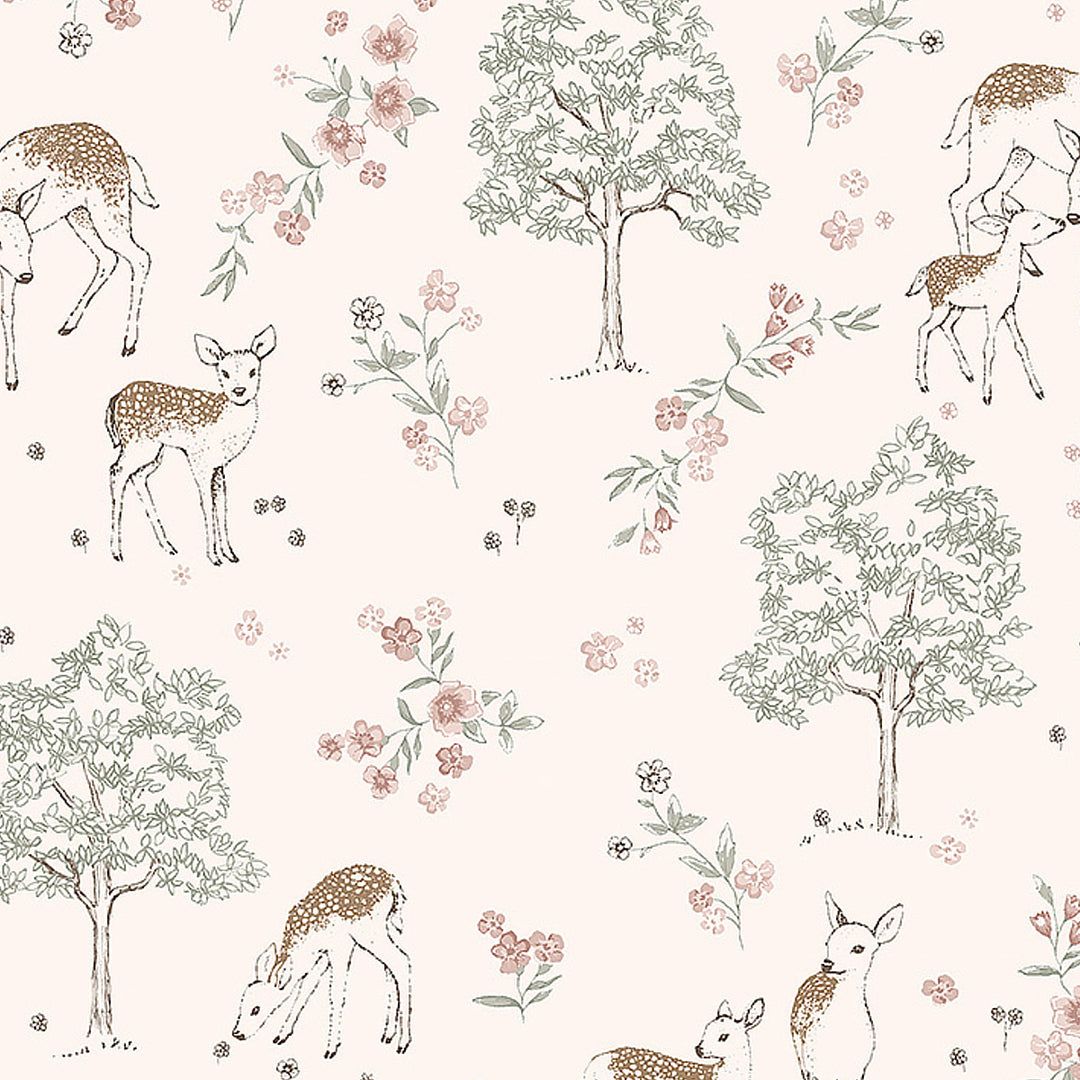 Deer Love Blush 7473 by Schumacher Designer Wallcovering