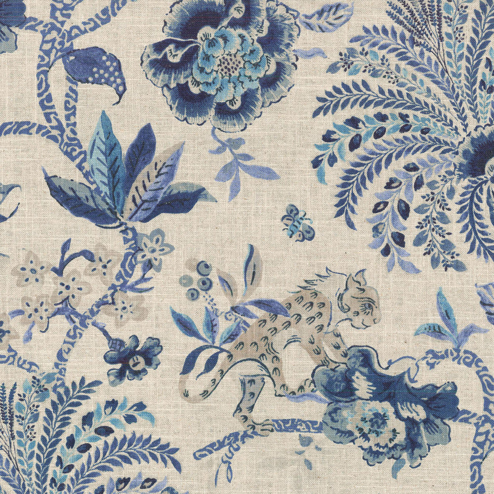 Braganza Ink 750543 by Williamsburg Designer Fabric - 55%Linen 45%Cotton CHINA 27000 Horizontal: 13.5 and Vertical: 25.25 54 - Swanky Fabrics -