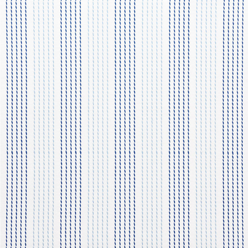 Running Stitch Blues 75320 by Schumacher Designer Fabric NAUTILUS See Sample INDIA - </p><p>Repeat: Horizontal: 6 1/4" (16CM) and Vertical: 1/2" (1CM) 55" (140CM) - Swanky Fabrics -