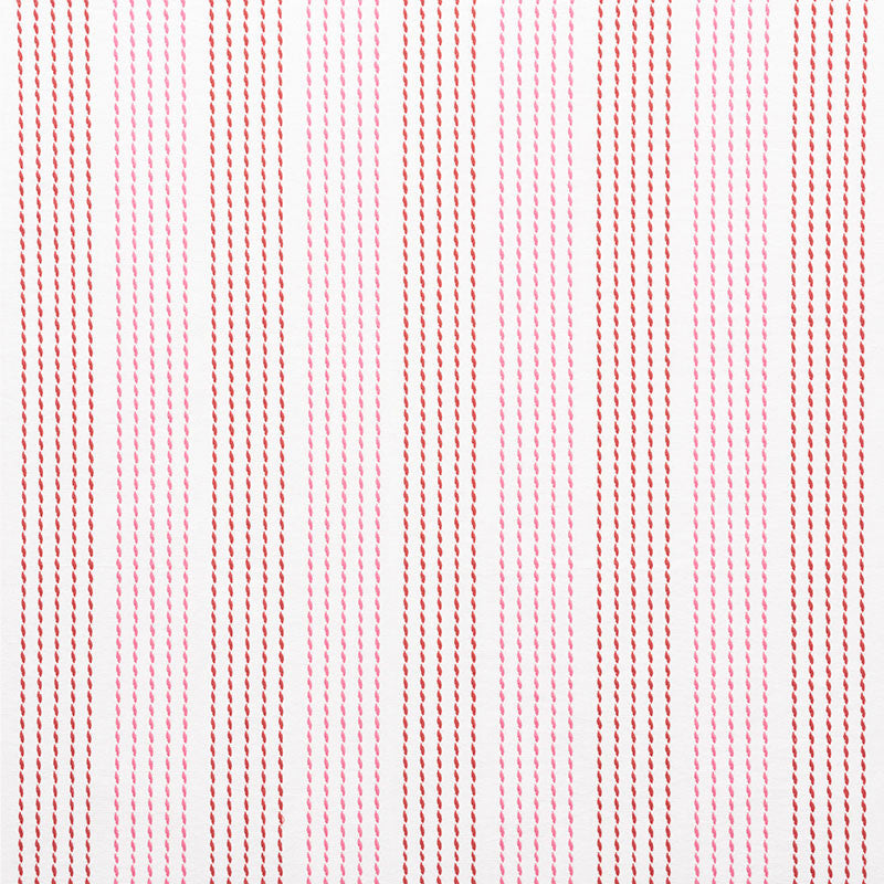 Running Stitch Red & Pink 75321 by Schumacher Designer Fabric NAUTILUS See Sample INDIA - </p><p>Repeat: Horizontal: 6 1/4" (16CM) and Vertical: 1/2" (1CM) 55" (140CM) - Swanky Fabrics -