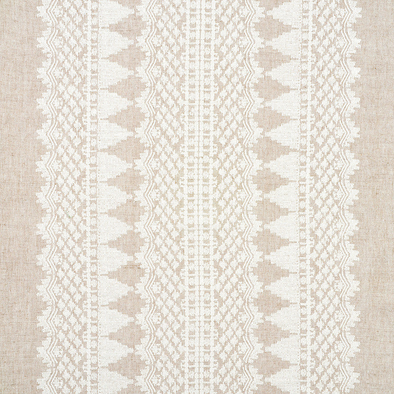Wentworth Embroidery Natural 75472 by Schumacher Designer Fabric NEW TRADITIONAL II See Sample INDIA - </p><p>Repeat: Horizontal: 25 5/8" (65CM) and Vertical: 2 1/8" (5CM) 55" (140CM) - Swanky Fabrics -