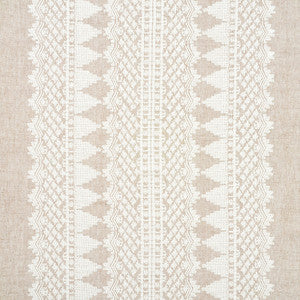 Wentworth Embroidery Natural 75472 by Schumacher Designer Fabric