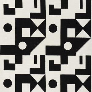 Binary Embroidery Black 75690 by Schumacher Designer Fabric
