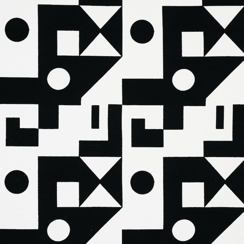 Binary Embroidery Black 75690 by Schumacher Designer Fabric PORTER TELEO COTTON 65% ACRYLIC 35% INDIA </p><p>Repeat: Horizontal: 25" (64CM) and Vertical: 30 1/2" (77CM) 50 - Swanky Fabrics -