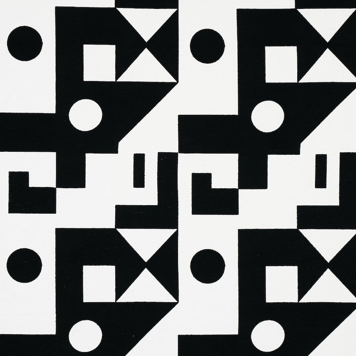 Binary Embroidery Black 75690 by Schumacher Designer Fabric PORTER TELEO COTTON 65% ACRYLIC 35% INDIA </p><p>Repeat: Horizontal: 25" (64CM) and Vertical: 30 1/2" (77CM) 50 - Swanky Fabrics -