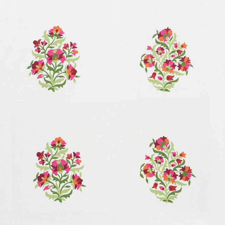 Antalya Medallion Embroidery Garnet 75741 by Schumacher Designer Fabric Ottoman-Chic 85% Linen, 15% Acrylic Wyzenbeek 68,000 Horizontal: 56 and Vertical: 52.5 56 - Swanky Fabrics -