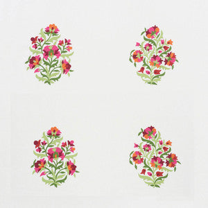 Antalya Medallion Embroidery Garnet 75741 by Schumacher Designer Fabric