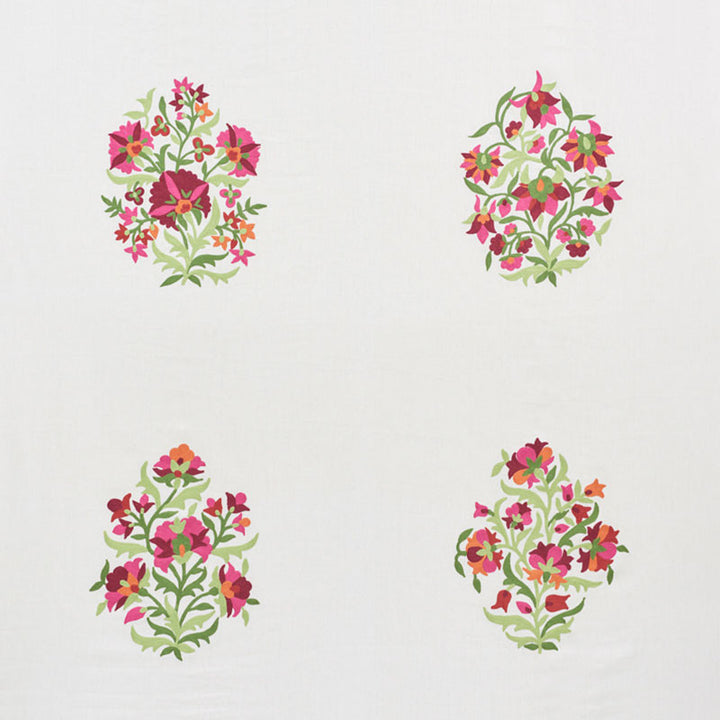 Antalya Medallion Embroidery Garnet 75741 by Schumacher Designer Fabric OTTOMAN CHIC See Sample INDIA - </p><p>Repeat: Horizontal: 56" (142CM) and Vertical: 52 1/2" (133CM) 56" (142CM) - Swanky Fabrics -