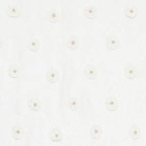 Button Flower Sheer Ivory 75750 by Schumacher Designer Fabric