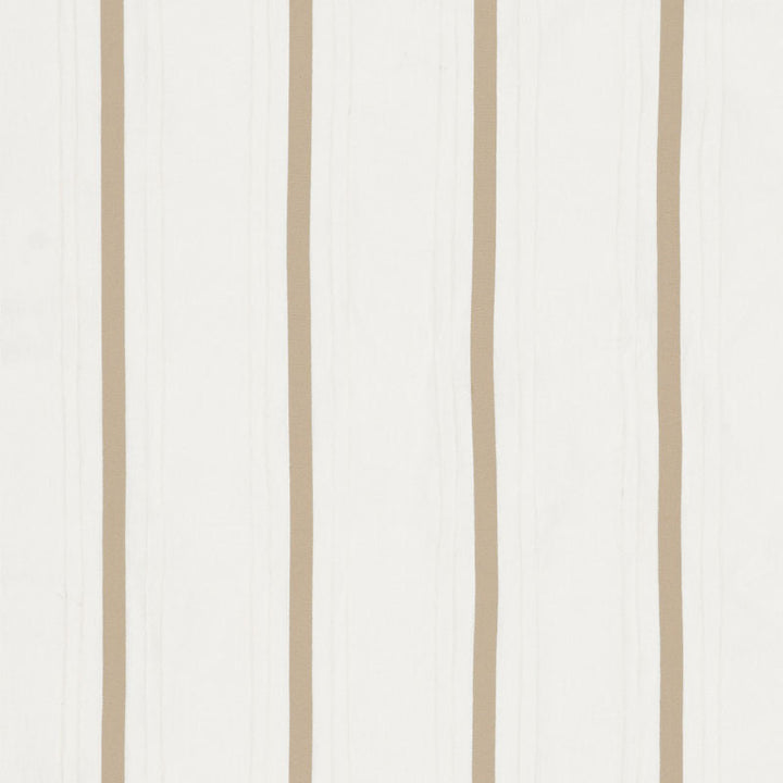 Stripe Applique Sheer Tan 75762 by Schumacher Designer Fabric NATURAL SHEERS LINEN 90% POLYESTER 10% INDIA </p><p>Repeat: Horizontal: 6 1/2" (17CM) and Vertical: 50.75 - Swanky Fabrics -