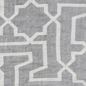 Arabesque Maze Sheer Grey 75870 by Schumacher Designer Fabric