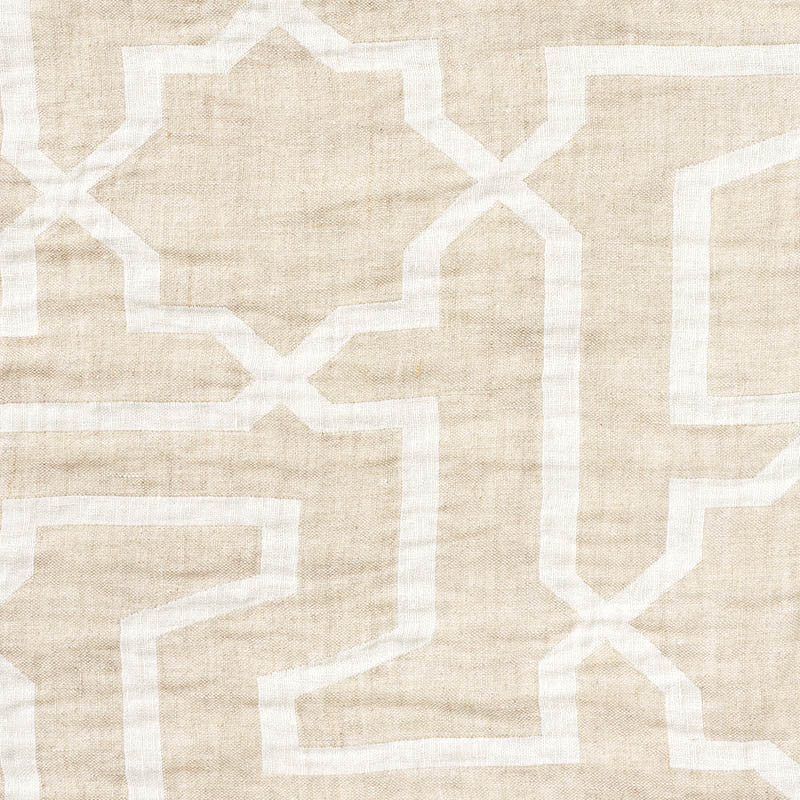 Arabesque Maze Sheer Natural 75871 by Schumacher Designer Fabric Patterned-Sheers-Casements 100% Linen - Horizontal: 14.875 and Vertical: 17.75 116.5 - Swanky Fabrics -