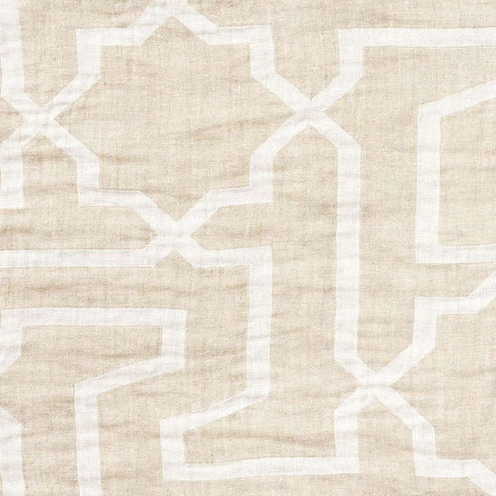 Arabesque Maze Sheer Natural 75871 by Schumacher Designer Fabric Patterned-Sheers-Casements 100% Linen - Horizontal: 14.875 and Vertical: 17.75 116.5 - Swanky Fabrics -