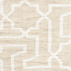 Arabesque Maze Sheer Natural 75871 by Schumacher Designer Fabric