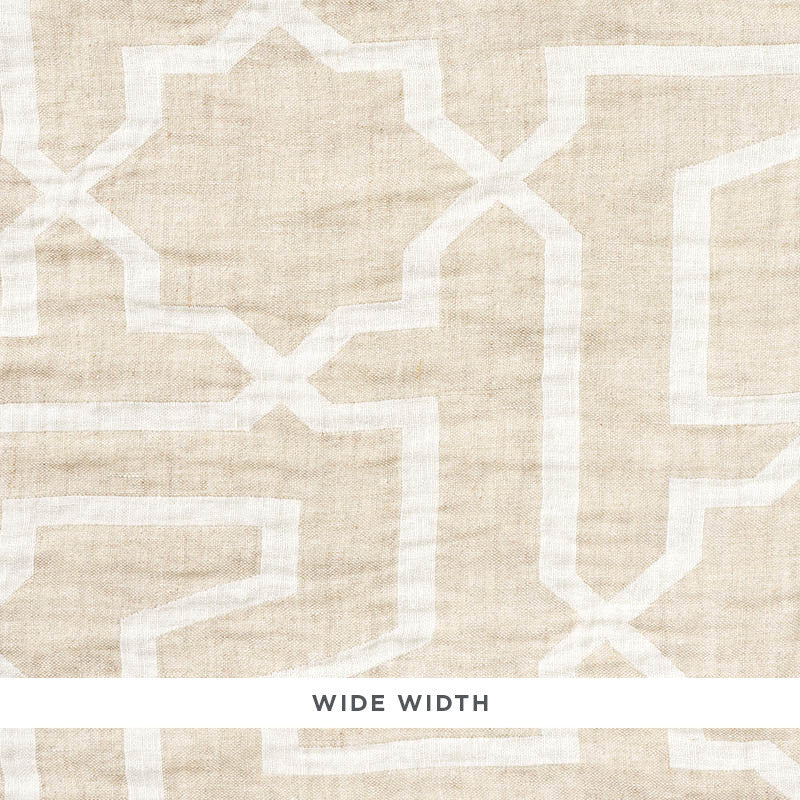 Arabesque Maze Sheer Natural 75871 by Schumacher Designer Fabric PATTERNED SHEERS & CASEMENTS LINEN 100% SPAIN </p><p>Repeat: Horizontal: 14 7/8" (38CM) and Vertical: 17 3/4" (45CM) 116.5 - Swanky Fabrics -