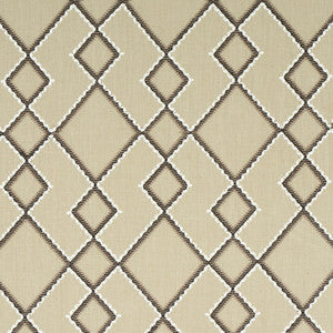 Branson Embroidery Taupe 75892 by Schumacher Designer Fabric