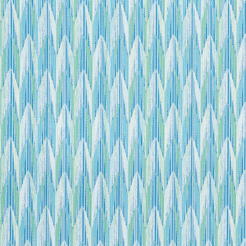 Verdant Aqua & Leaf 75910 by Schumacher Designer Fabric Indooroutdoor-Prints-Wovens-Iii 100% Acrylic - Horizontal: 6.875 and Vertical: 6.375 54.25 - Swanky Fabrics -