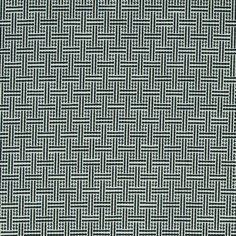 Brickell Black 75935 by Schumacher Designer Fabric INDOOR/OUTDOOR PRINTS & WOVENS V See Sample FRANCE - </p><p>Repeat: Horizontal: 1" (3CM) and Vertical: 1 1/4" (3CM) 54 1/4" (138CM) - Swanky Fabrics -