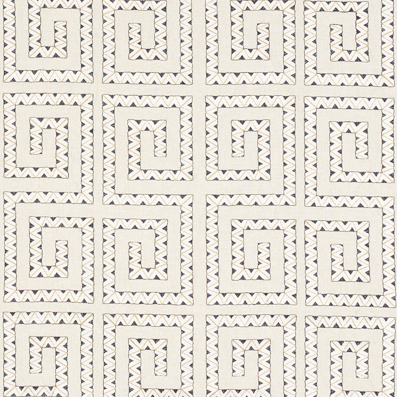 Prado Embroidery Graphite 76070 by Schumacher Designer Fabric CLUB CAVALIER LINEN 85% VISCOSE 15% INDIA </p><p>Repeat: Horizontal: 12" (30CM) and Vertical: 14 1/2" (37CM) 52 - Swanky Fabrics -