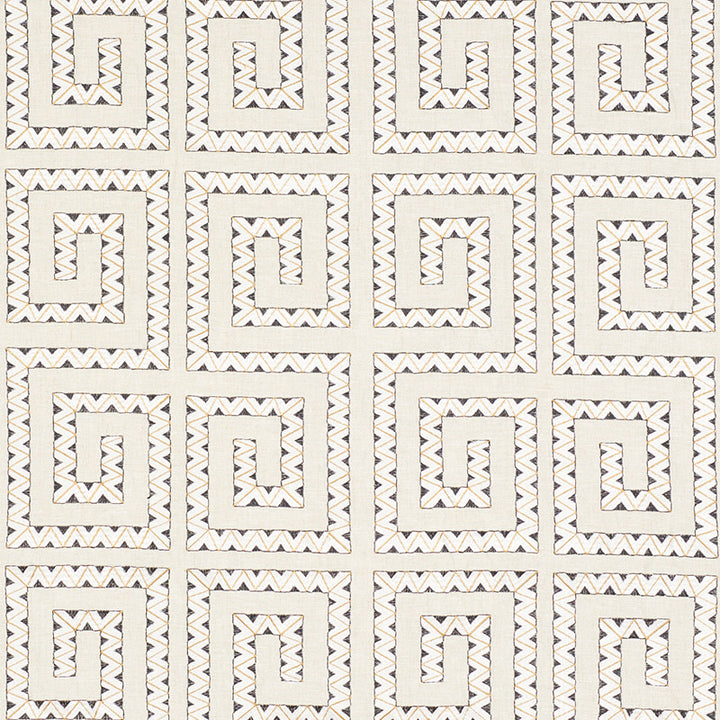 Prado Embroidery Graphite 76070 by Schumacher Designer Fabric CLUB CAVALIER LINEN 85% VISCOSE 15% INDIA </p><p>Repeat: Horizontal: 12" (30CM) and Vertical: 14 1/2" (37CM) 52 - Swanky Fabrics -