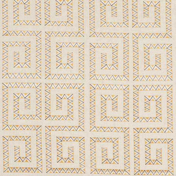 Prado Embroidery Saffron 76071 by Schumacher Fabric Schumacher Fabric Prado Embroidery Saffron 76071Fabric LINEN 85% INDIA </p><p>Repeat: H: HORZ. 12" (30CM) , V: VERT. 14 1/2" (37CM) 52 - Fabric Carolina -