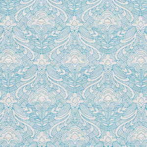 Hendrix Embroidery Blue 76160 by Schumacher Designer Fabric