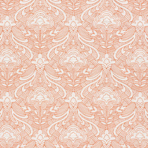 Hendrix Embroidery Orange 76161 by Schumacher Designer Fabric