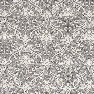 Hendrix Embroidery Black 76162 by Schumacher Designer Fabric
