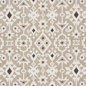 Crusoe Ikat Greige 76520 by Schumacher Designer Fabric