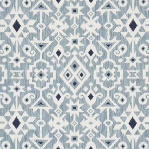 Crusoe Ikat Sky 76521 by Schumacher Designer Fabric