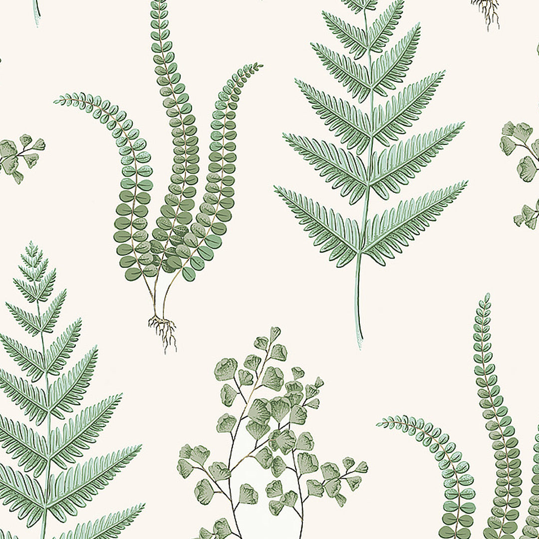 Herba Leaf 7657 by Schumacher Designer Wallcovering