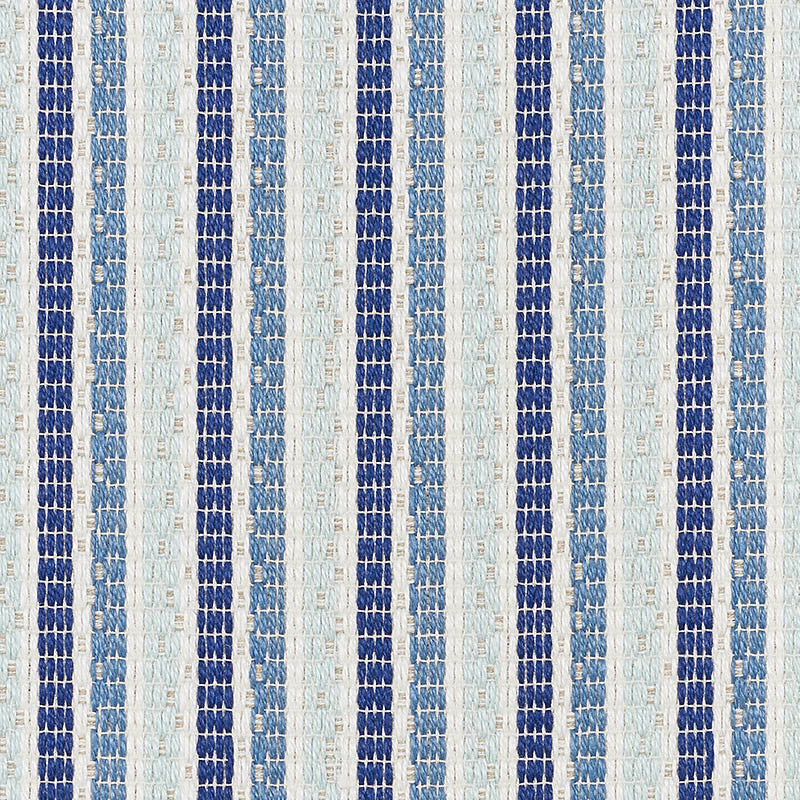 Barbary Stripe Blue 76641 by Schumacher Designer Fabric INDOOR/OUTDOOR LINEN LINEN 78% ACRYLIC 22% FRANCE </p><p>Repeat: Horizontal: 3 1/2" (9CM) and Vertical: 2 7/8" (7CM) 55 - Swanky Fabrics -