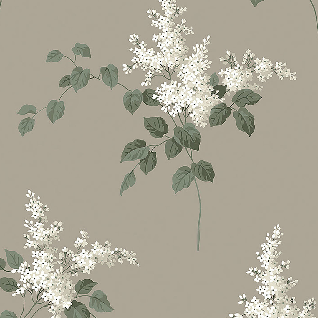 Lilacs Grisaille 7667 by Schumacher Designer Wallcovering