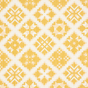 Tristan Patchwork Yellow 76762 by Schumacher Designer Fabric