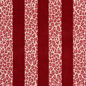 Guepard Stripe Velvet Red 77143 by Schumacher Designer Fabric