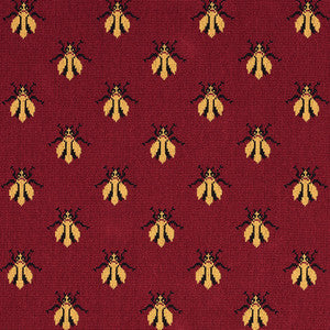 Bee Epingle Red 77410 by Schumacher Designer Fabric