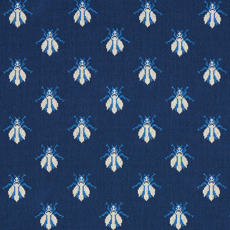 Bee Epingle Blue 77411 by Schumacher Designer Fabric CUT & PATTERNED VELVETS COTTON 91% POLYESTER 9% BELGIUM </p><p>Repeat: Horizontal: 4 1/2" (11CM) and Vertical: 4" (10CM) 54 - Swanky Fabrics -