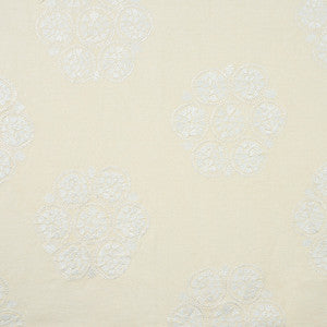Isla Hand Embroidery Ivory 77491 by Schumacher Designer Fabric
