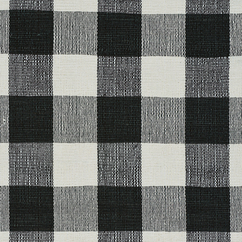 Barnes Performance Check Black 77552 by Schumacher Designer Fabric NEW TRADITIONAL II See Sample INDIA - </p><p>Repeat: Horizontal: 6 1/4" (16CM) and Vertical: 6 1/4" (16CM) 55" (140CM) - Swanky Fabrics -