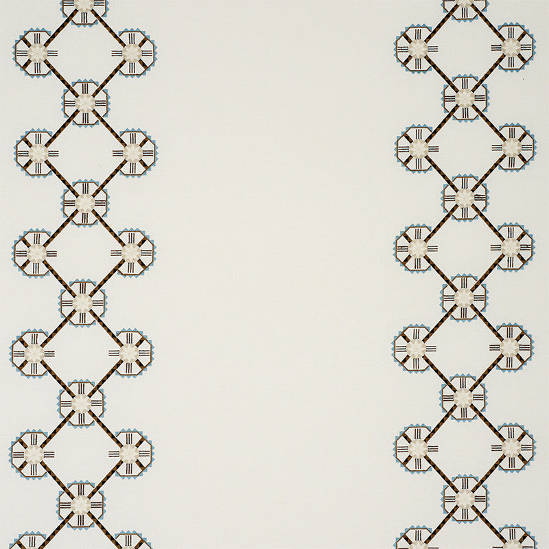 Chamizal Embroidery Neutral & Sky 77600 by Schumacher Designer Fabric TRUE WEST LINEN 52% COTTON 44% INDIA </p><p>Repeat: Horizontal: 28 1/2" (72CM) and Vertical: 7 1/2" (19CM) 55 - Swanky Fabrics -