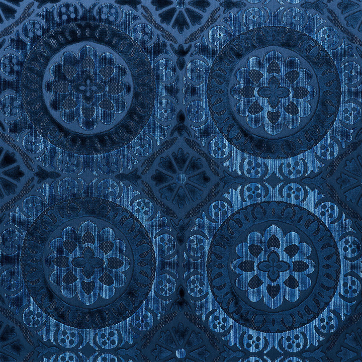 Suzani Strie Velvet Sapphire 77640 by Schumacher Fabric Schumacher Fabric Suzani Strie Velvet Sapphire 77640Fabric VISCOSE 60% INDIA </p><p>Repeat: H: HORZ. 13 1/2" (34CM) , V: VERT. 12 3/4" (32CM) 54.25 - Fabric Carolina -